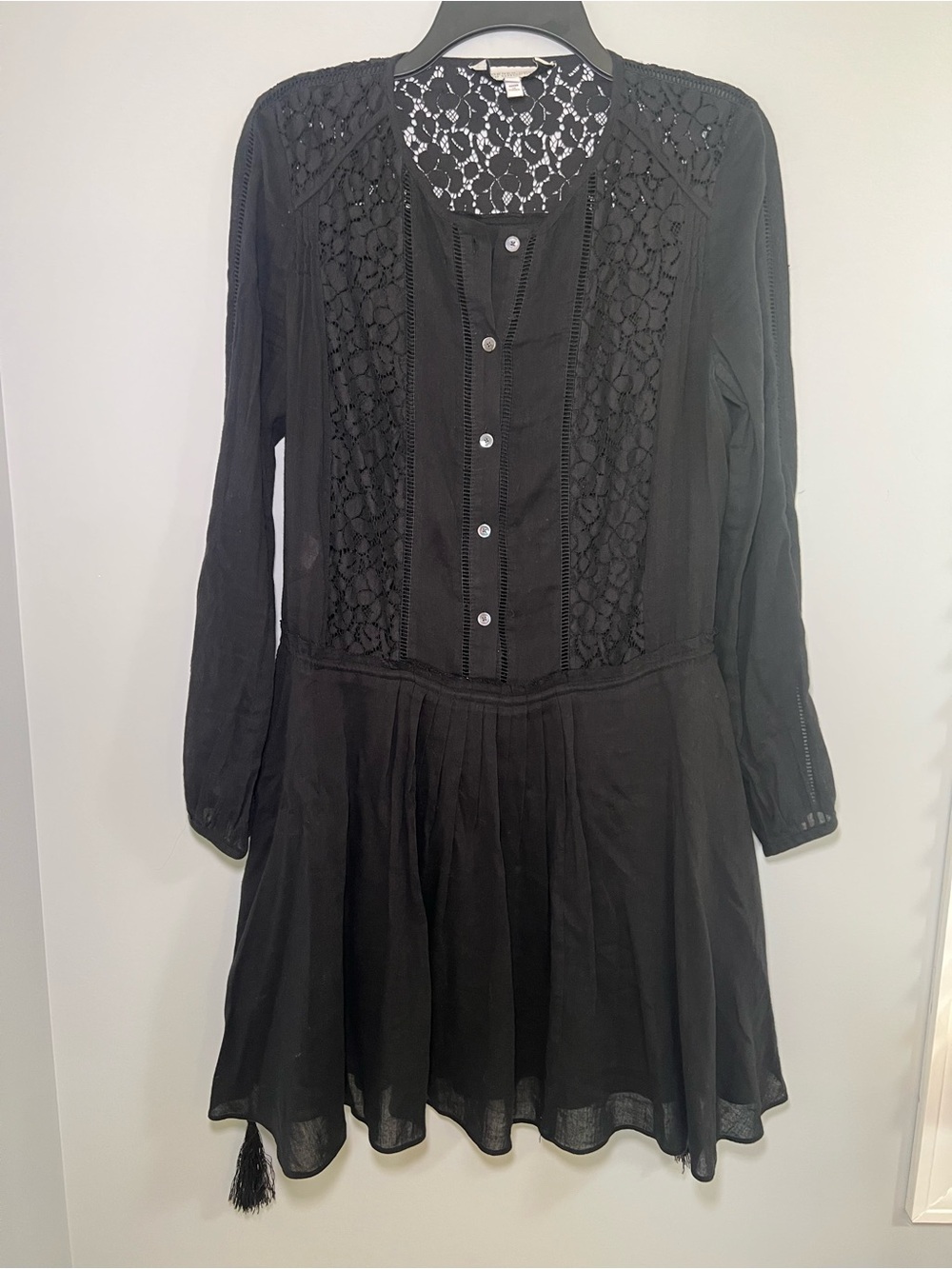 Derek Lam 10 Crosby Sheer Lace Bodice Adjustable Tie Waist Dress Size 8